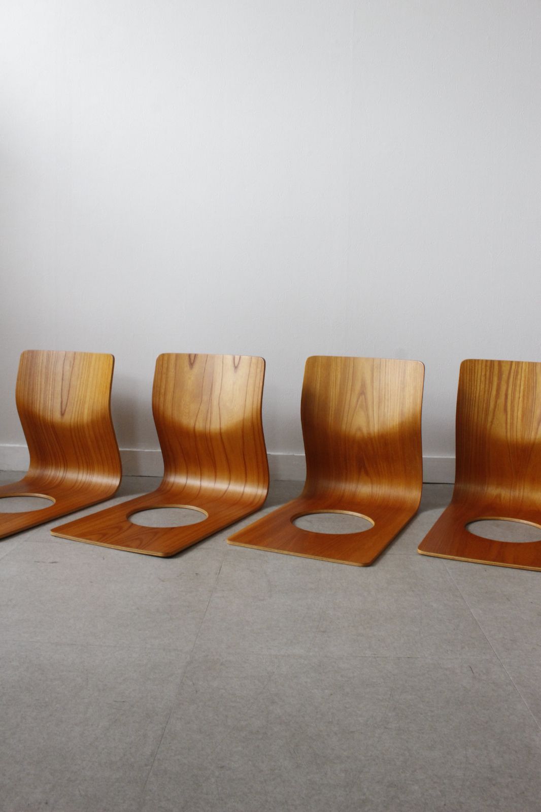 4脚セット 旧ロゴ 天童木工 Tendo プライウッド座椅子