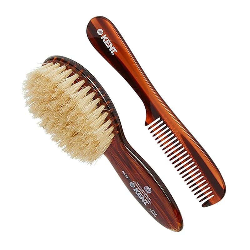G.B.KENT ベビー用 ソフト豚毛ヘアブラシ u0026 ハンドメイドコームセット BA30 英国製 英国王室御用達