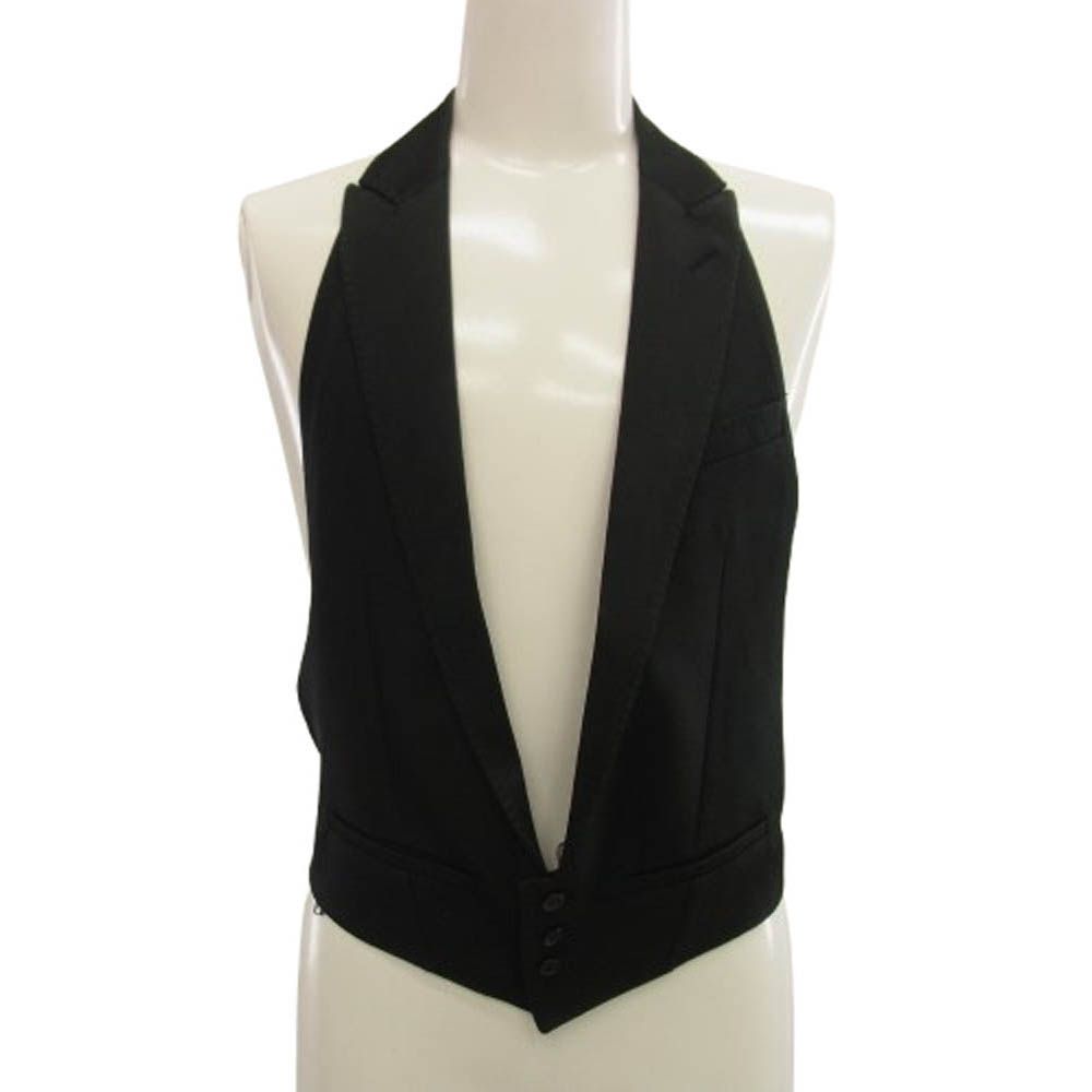 DIOR HOMME ディオールオム 6EH1061821 エディ期 ピークドラペル ジレ ベスト ブラック系