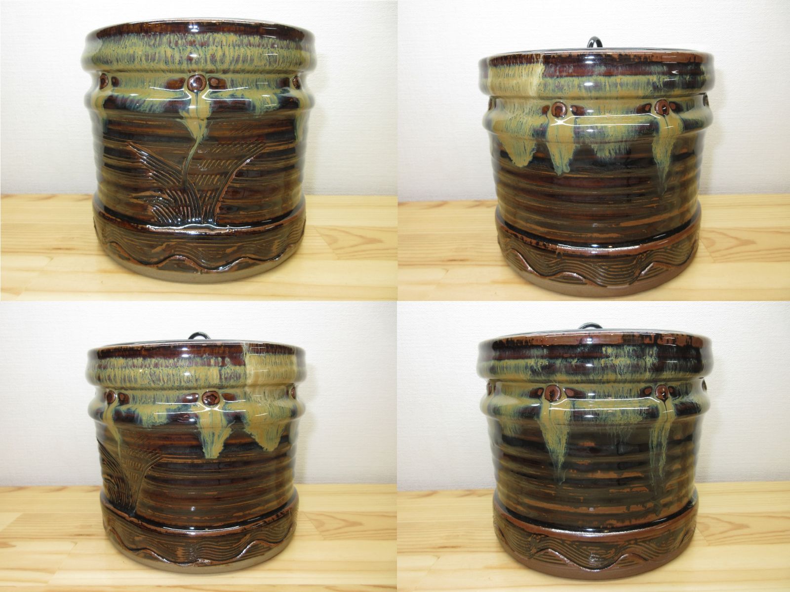 高取焼 真塗の塗蓋