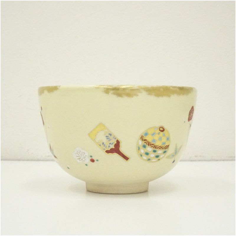 京焼 藤谷芳山造 色絵干支玩具茶碗（共箱） 茶道 抹茶 おしゃれ
