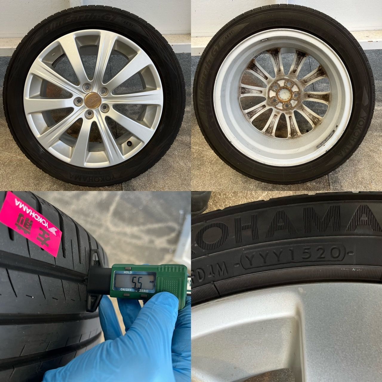 17インチ サマータイヤ ホイールセット ヨコハマタイヤ(BluEarth-GT AE51 215/50R17 95W) スバル エクシーガ純正 アルミ ホイール (17x7J 55 5H-100）【送料無料！】 - メルカリ