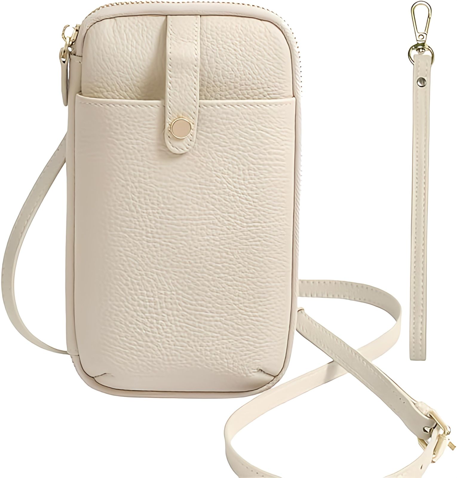 vimare スマホショルダー スマホポーチ 軽量180g ショルダーバッグ ポシェット 本革 レディース 携帯 斜め掛け 財布 アイボリー