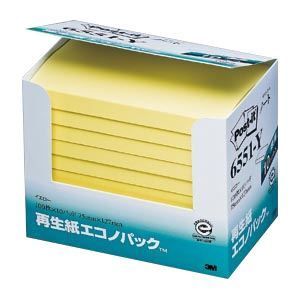 まとめ 住友スリーエム ポストイット R エコノパック TM 製品シリーズ 10個入り 横127×縦75mm 6551-Y イエロー 10個入 ×2セット