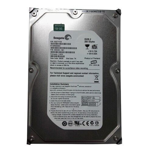 Seagate SV35.2 250GB ST3250820AV 7200 RPM PATA IDE 3.5