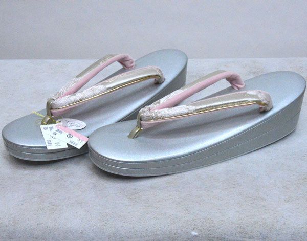 草履バッグセット 正絹 帯地 日本製 春爛漫 24.5cm Lサイズ 適合足 