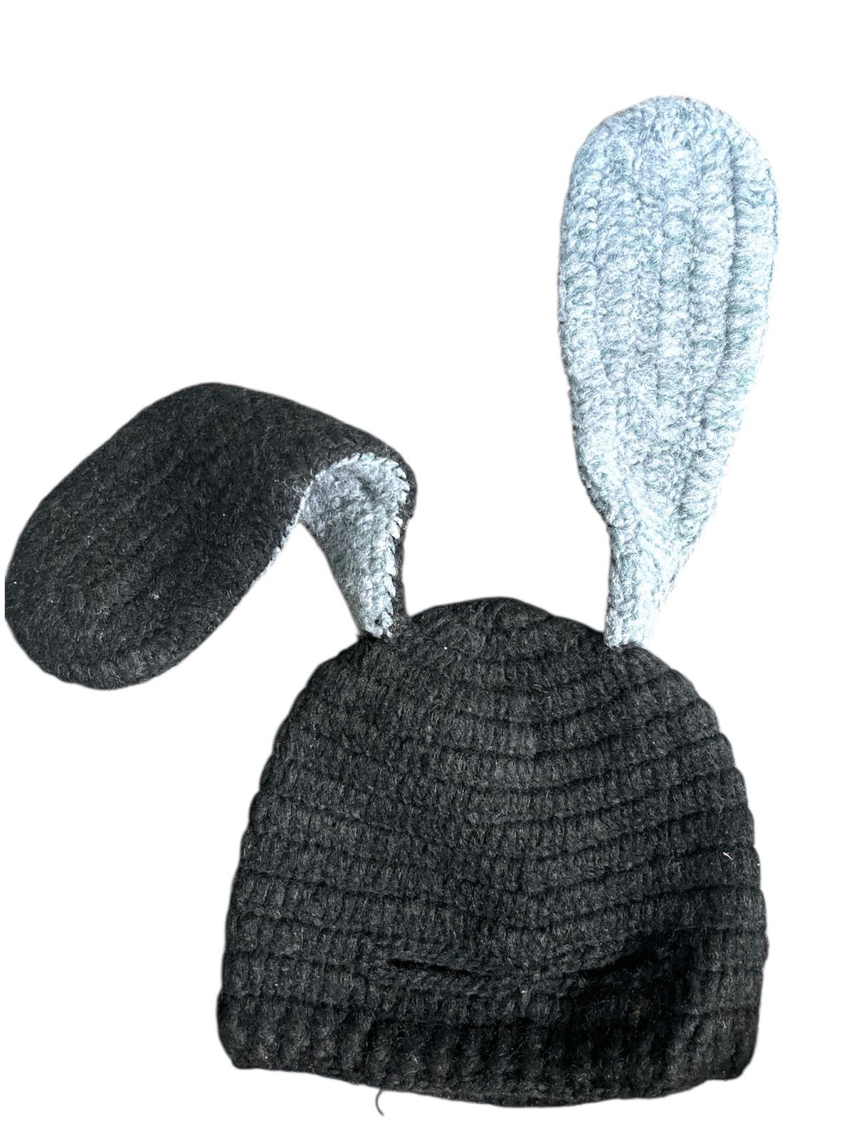 MacMahon Knitting Mills ウサギ耳ニットキャップ 黒 モヘア混