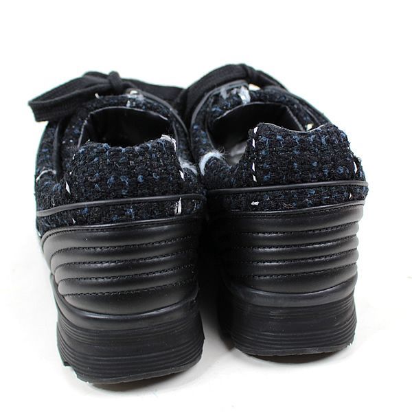 シャネル スニーカー　靴　シューズ 　ココマーク　ブラック　37　極美品 p89