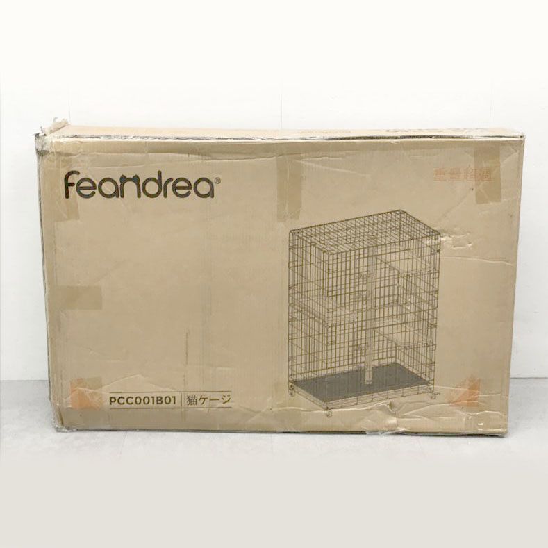 D8559◆♥ キャットケージ 猫用ケージ 3階層 ハンモック 爪研ぎポール付き キャスター付き 脱走防止 多頭飼い 組立簡単 折り畳み式 移動便利 ペット用品 FEANDREA NPCC001B01