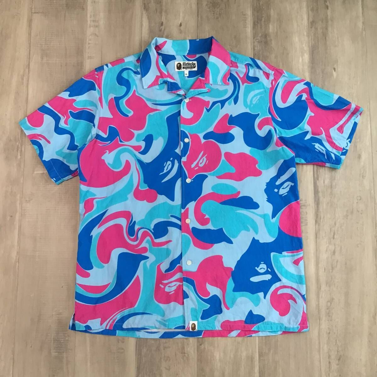 XL MARBLE camo アロハシャツ a bathing ape BAPE camo shirt エイプ ベイプ アベイシングエイプ 迷彩