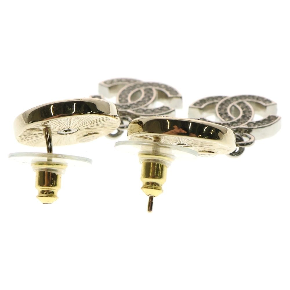 CHANEL シャネル ココマーク ラインストーンピアス イヤー シャンパンゴールド B25A