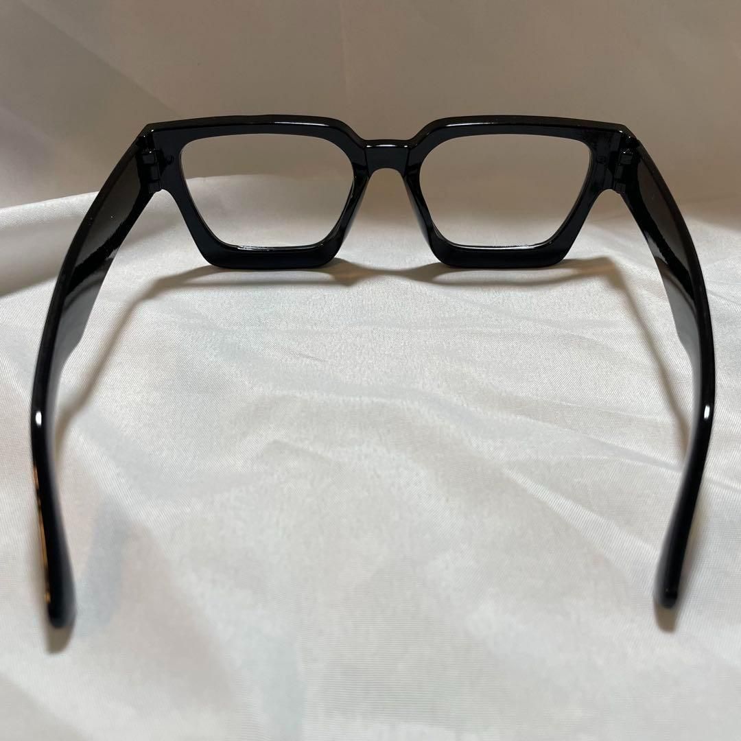 新品 ヴィンテージ ブラック スクエアフレーム 伊達メガネ アメカジ