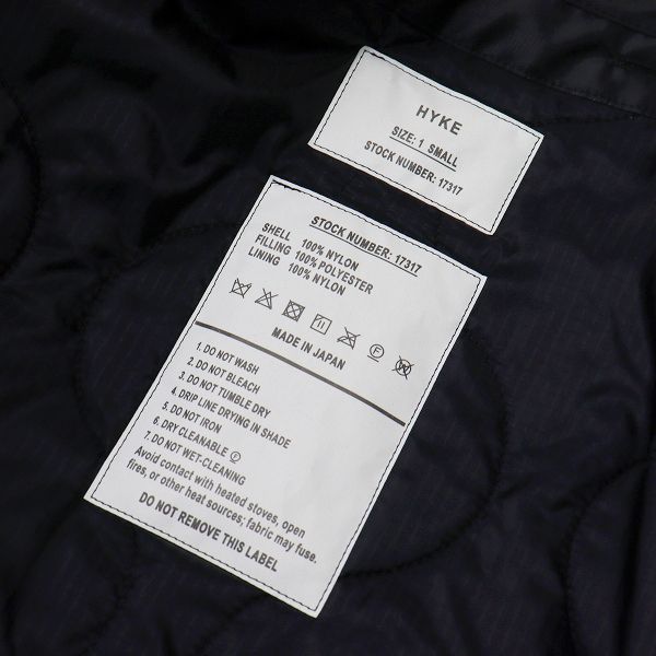 美品 2021AW HYKE ハイク QUILTED BIG LINER JACKET ライナー