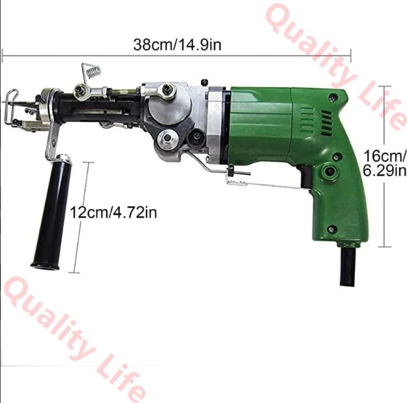 タフティングガン 電動カーペットタフティングガン 2 in 1電動手動カット ループパイルカーペット製造ツール 電動カーペット織りタフティングガン 手作りDIY 向け 110v 110v HRDEVELOPMENT_JP