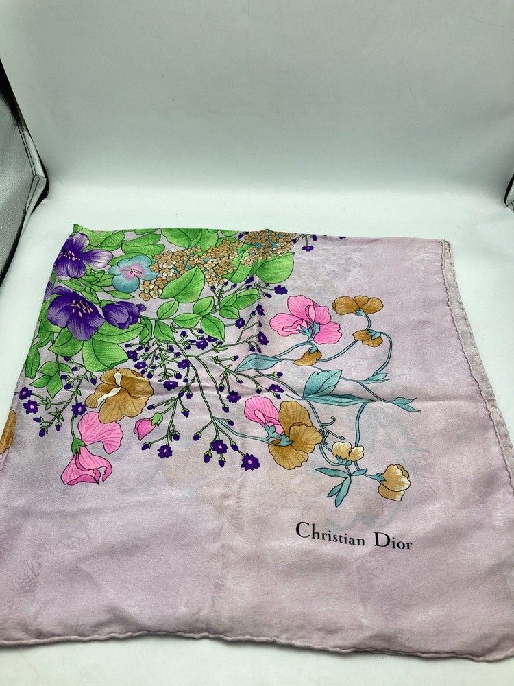 Christian Dior クリスチャンディオール 花柄 スカーフ シルク