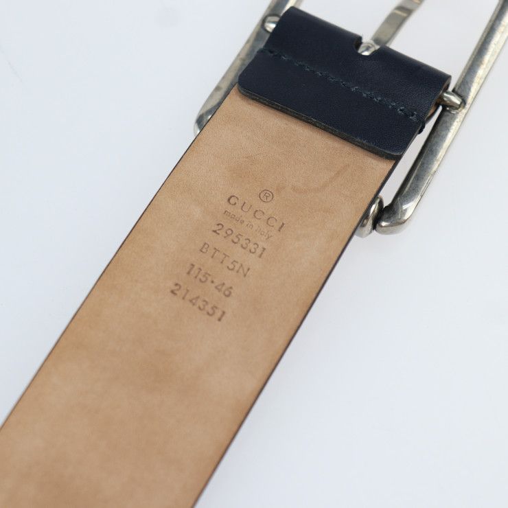GUCCI グッチ ベルト 295331 レザー ダークネイビー レッド