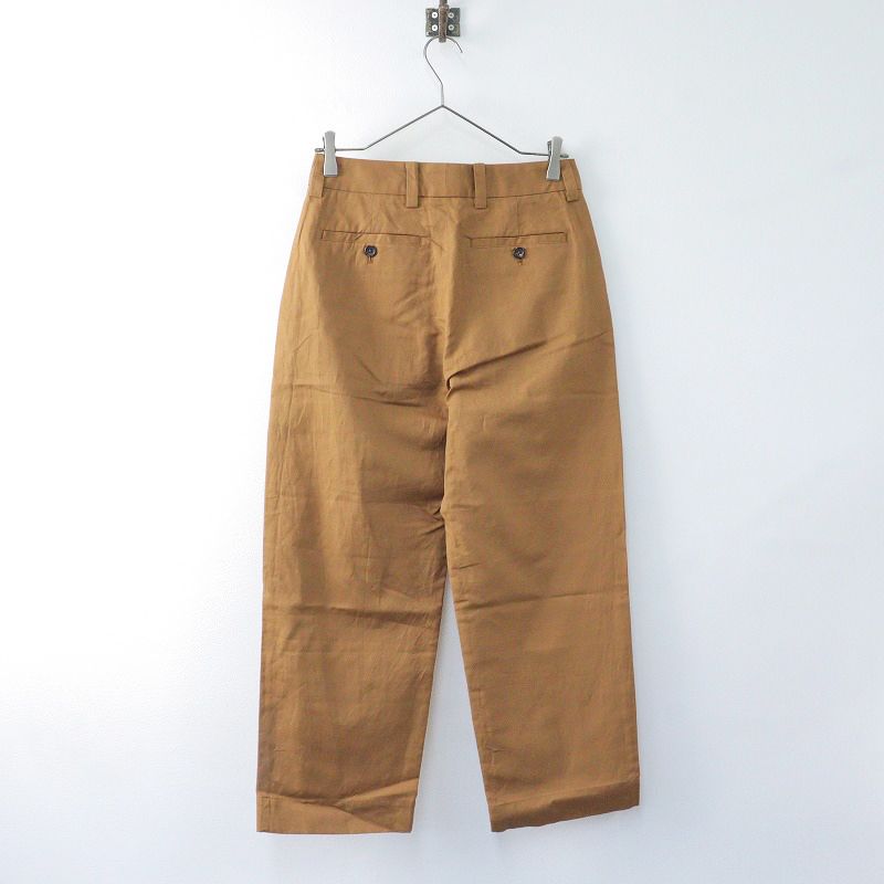 美品 2021SS マーガレットハウエル MARGARET HOWELL LIGHT COTTON LINEN パンツ 1/ブラウン タック  コットンリネン【2400014032512】 - メルカリ