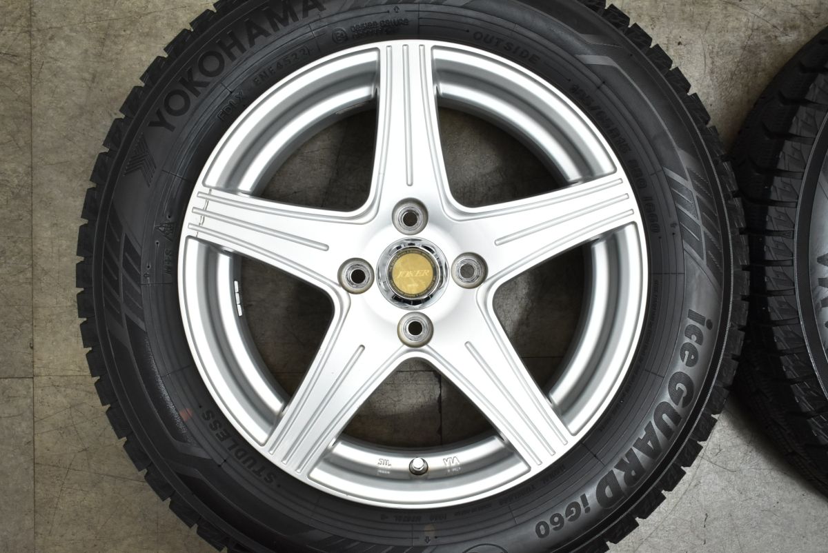 バリ溝 Weds ジョーカー 15in 6J 53 PCD100 アイスガード iG60 185 65R15 アクア ヤリス フィールダー フリード ノート MAZDA2 デミオ