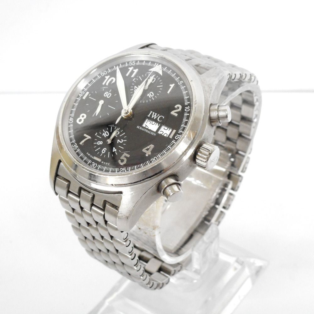 インターナショナルウォッチカンパニー 腕時計 スピットファイアー クロノグラフ 自動巻 黒文字盤 SS ID330531