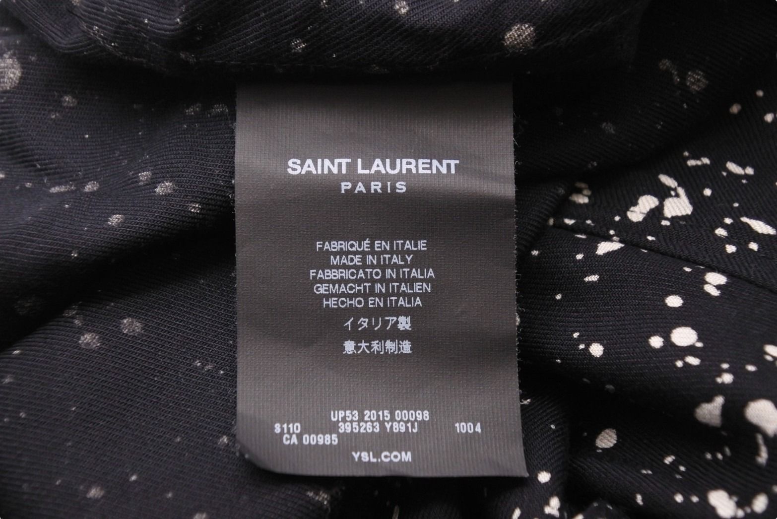 極美品 SAINT LAURENT サンローラン 長袖シャツ 395263 スプラッター ...