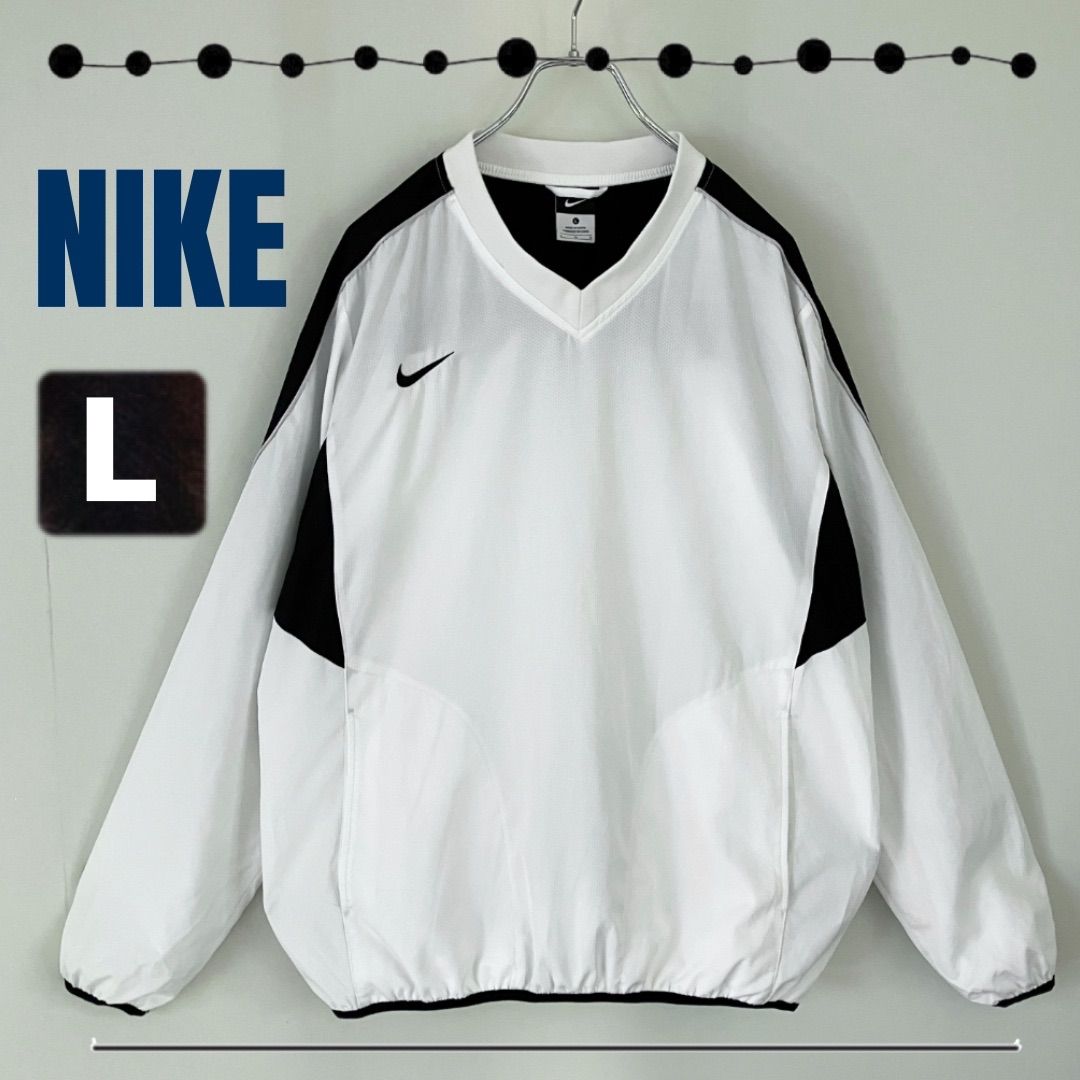 ナイキ  NIKEナイロンプルオーバージャケット/ウィンドブレーカーハニカムリップストップ刺繍スウッシュ/VネックメンズL  #2501J081