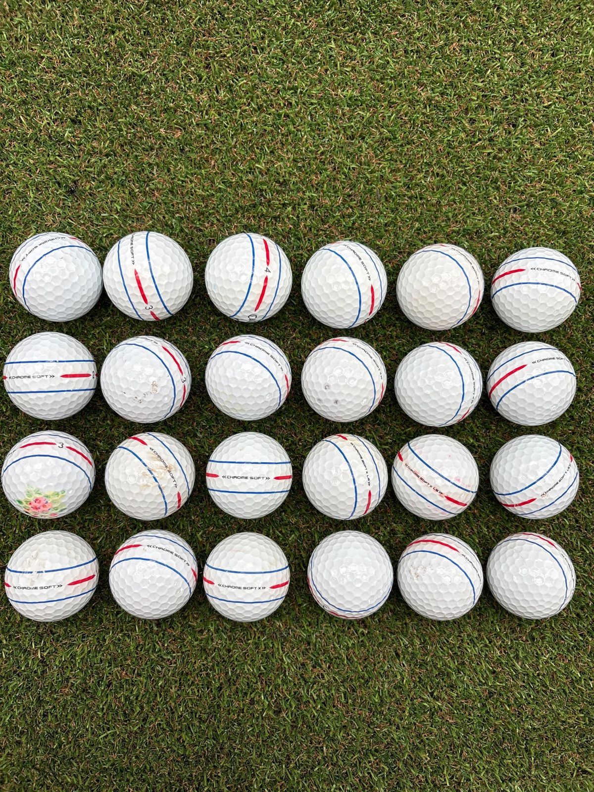 ロストボール　CALLAWAY CHROME SOFT TRUVIS Vマーク　イエローブラック20個 ロストボール キャロウェイ クロムソフト ホワイト 2020年モデル 20球