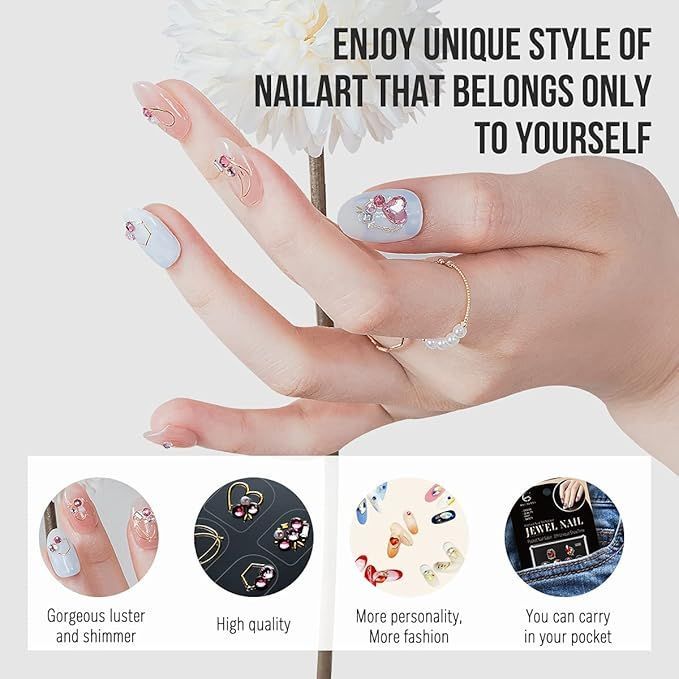 在庫処分】AnGalaxy ネイルシールピンクダイヤモンド DIYネイル