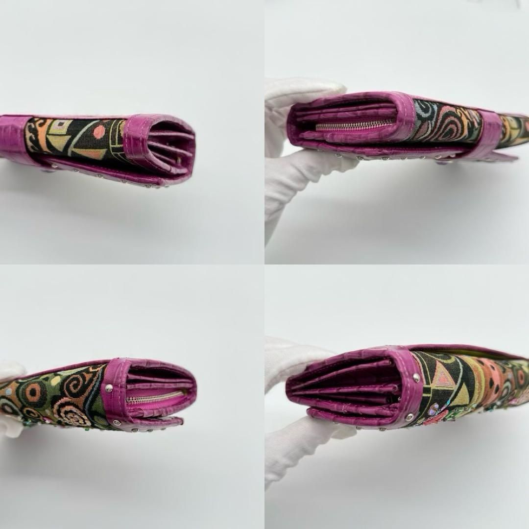 【新品未使用】Think Bee! クリムトスペシャル 長財布 クロコ型押し 良品】Vivienne クロコ型押し 長財布 ロングウォレット レザー