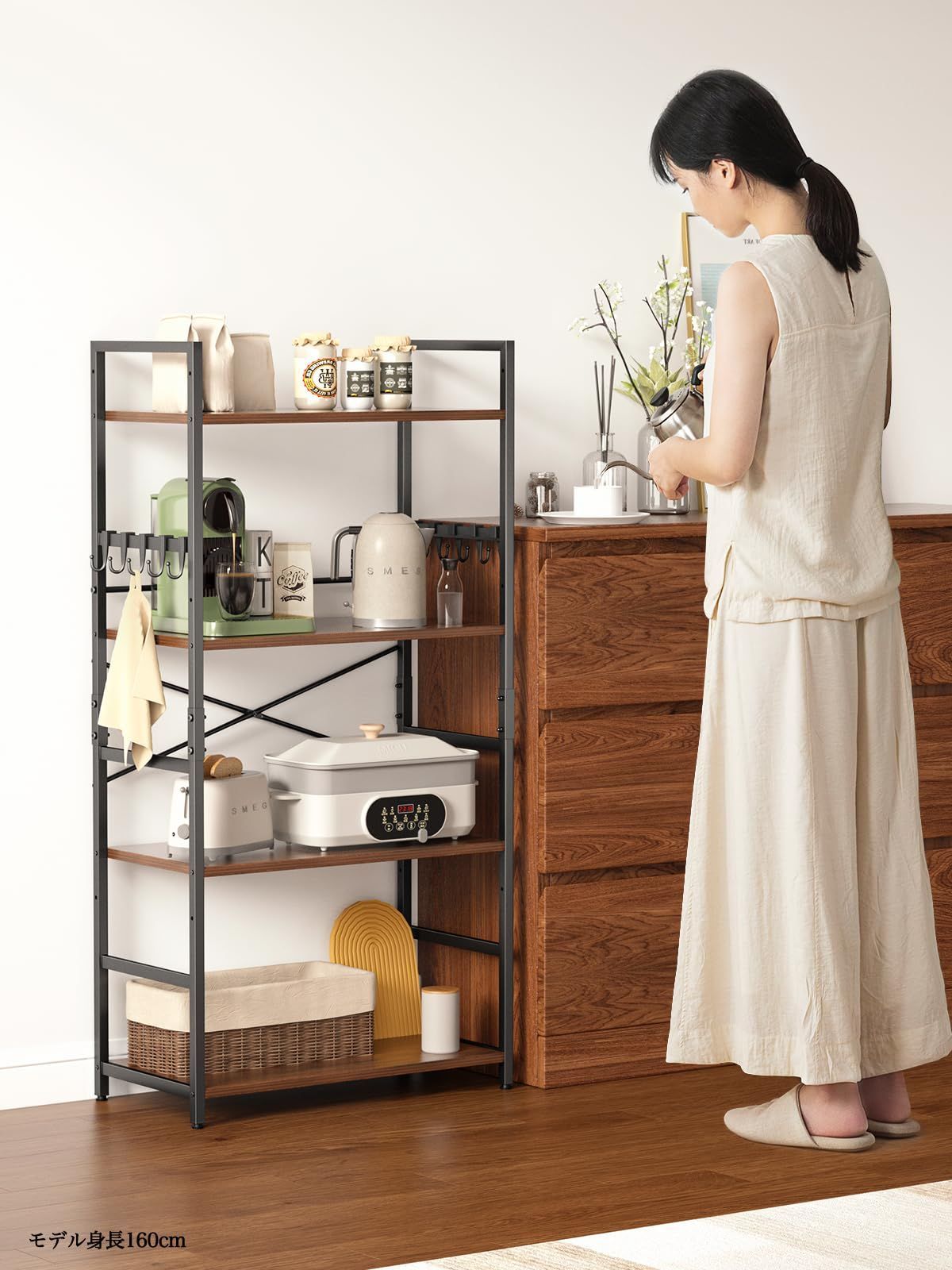 キッチンカウンター　120cm幅　食器棚　レンジ台　グレー　ブラック　モルタル風 キッチンカウンター 120cm幅 食器棚 レンジ台 グレー ブラック