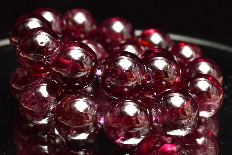 ガーネット ブレスレット ミラーボールカット 9mm 16.5cm レディースS サイズ 1月 誕生石 天然石 パワーストーン ガ-ネット 数珠 腕輪 プレゼント