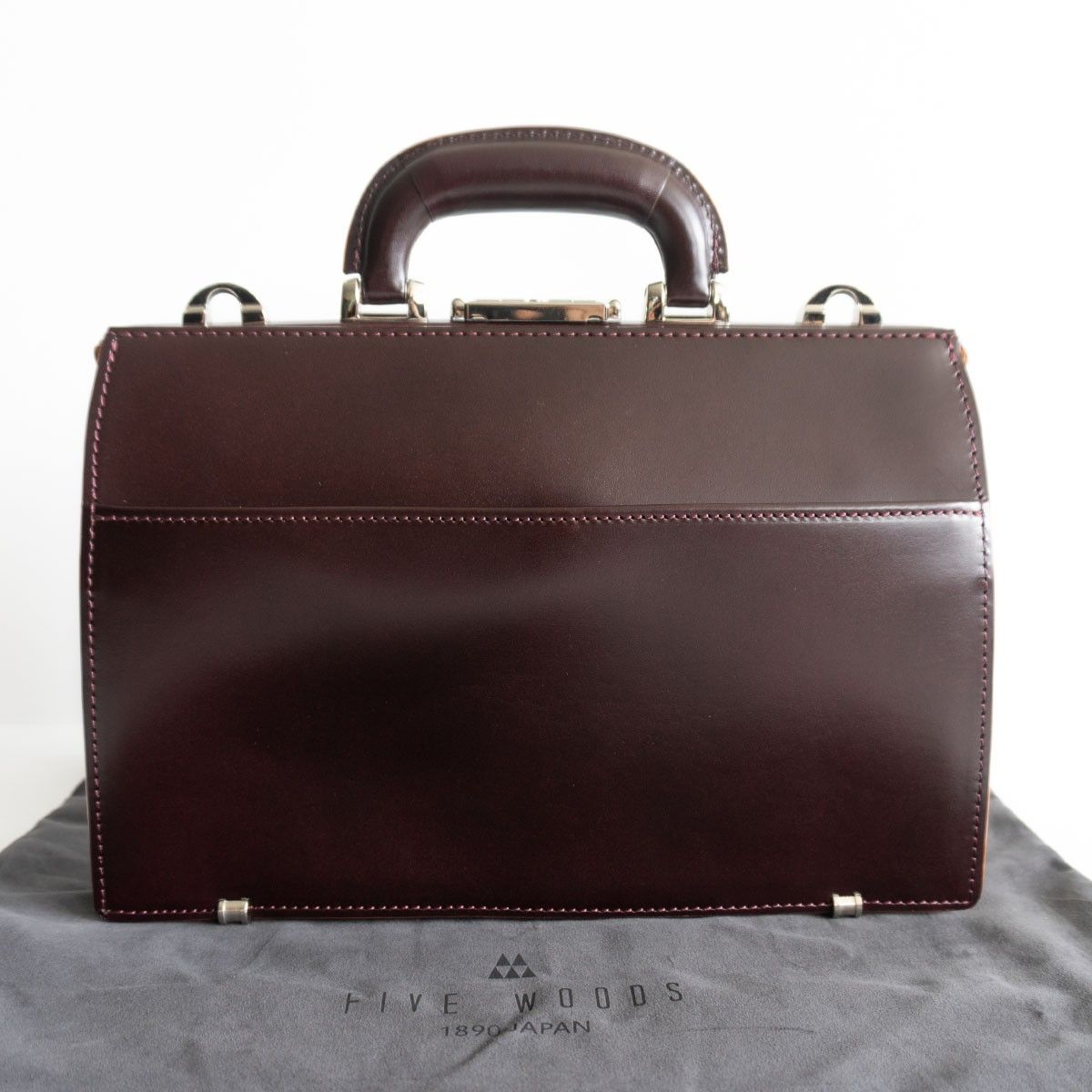 未使用 ファイブウッズ TED'S 2way レザー ダレスバッグ バーガンディ 未使用品】 FIVE WOODS 【TEDS ダレスバッグ S】バーガンディー