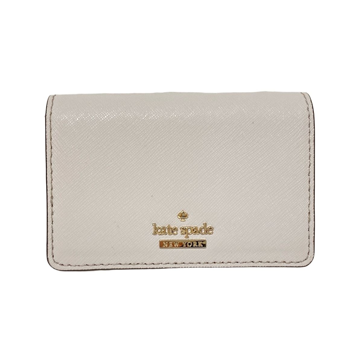 Kate spade ケイトスペード 名刺入れ - ライトグレー×グレーベージュ レザー