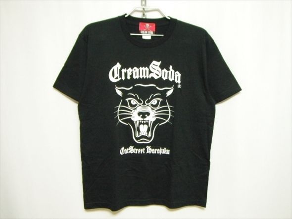 美中古品CREAM SODA クリームソーダ 半袖Tシャツ クロヒョウ Lサイズ