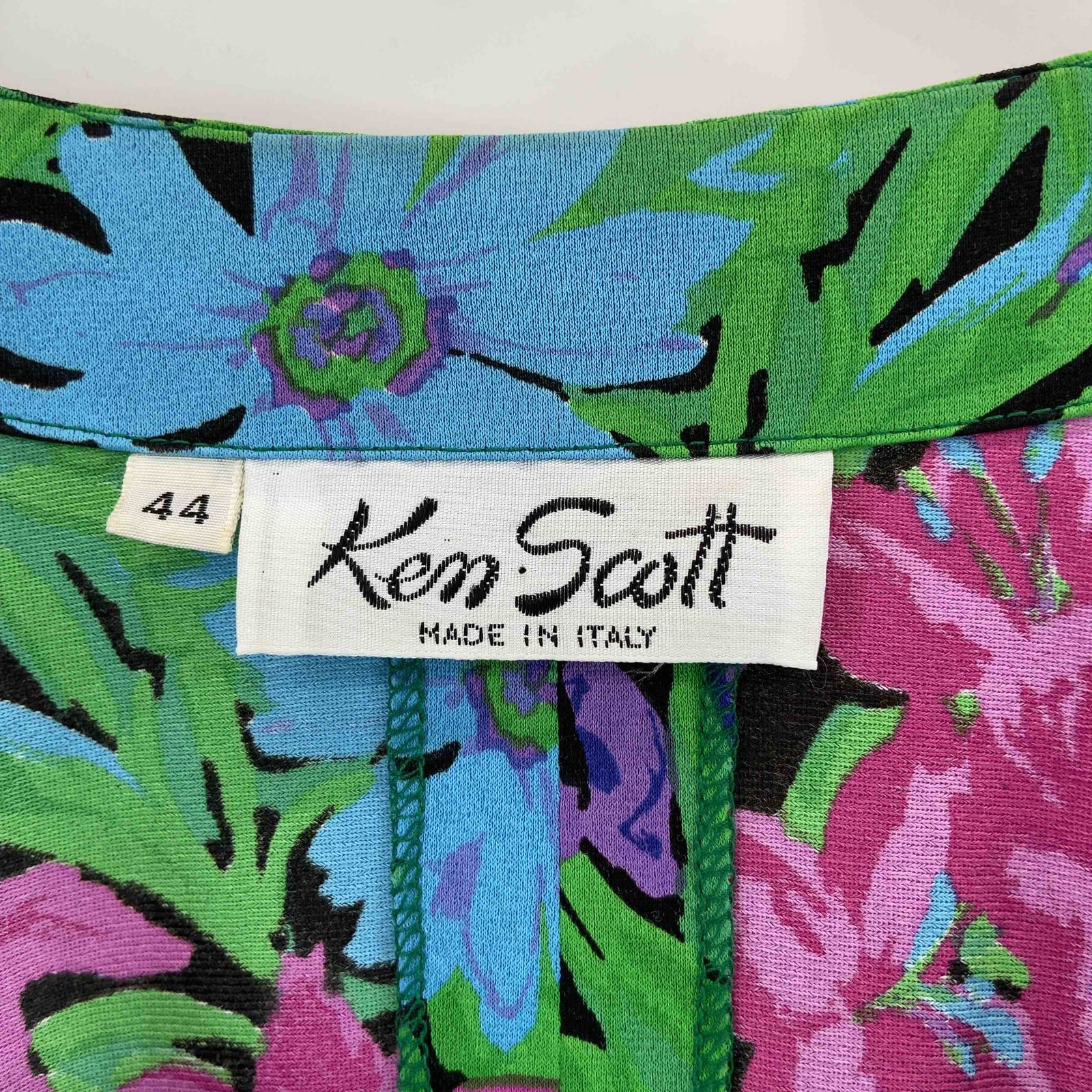Ken Scott ケン・スコット☆黒地花柄・長袖ワンピース Ken Scott ケン・スコット☆黒地花柄・長袖ワンピース