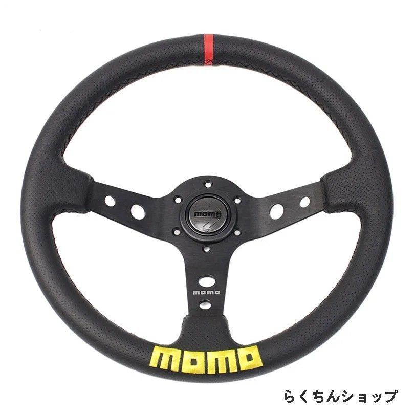 新品未使用MOMO モモ ステアリング ハンドル本体 深い凹み 刺 14インチ 350MM クイックレリース レース race カスタム 車 競技 グレー