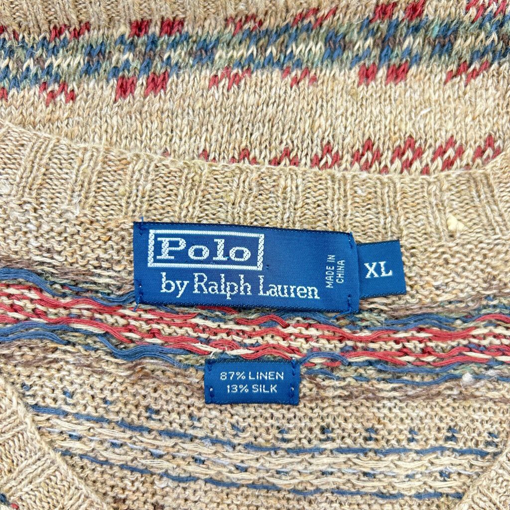 Polo by Ralph Lauren ポロ ラルフローレン Vネック リネンベスト 総柄