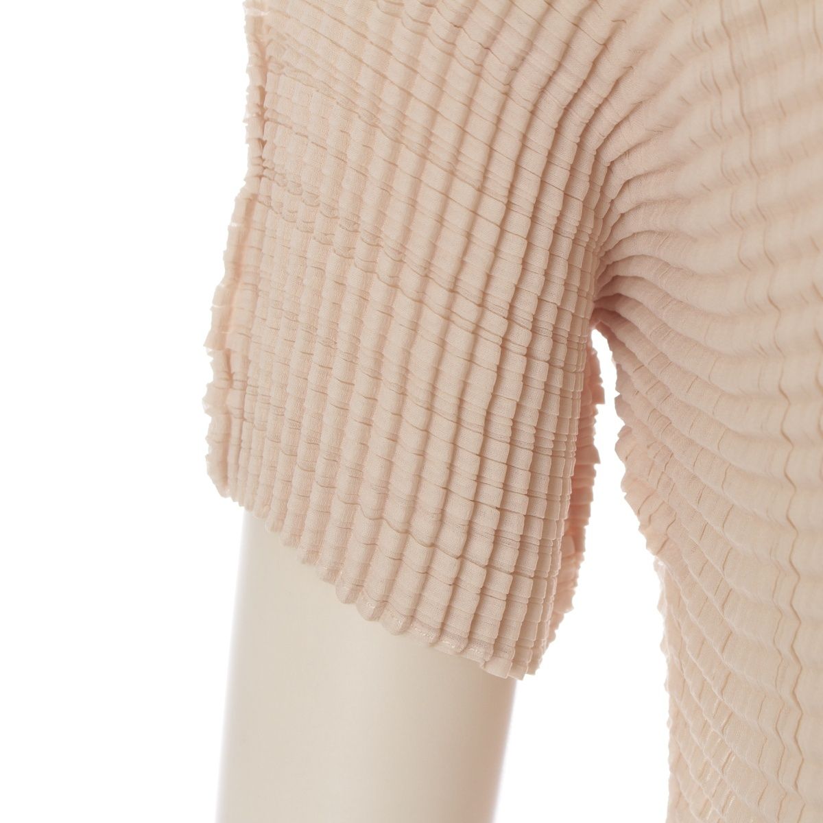 ISSEY MIYAKE PLEATS ベージュ ハイネック 半袖