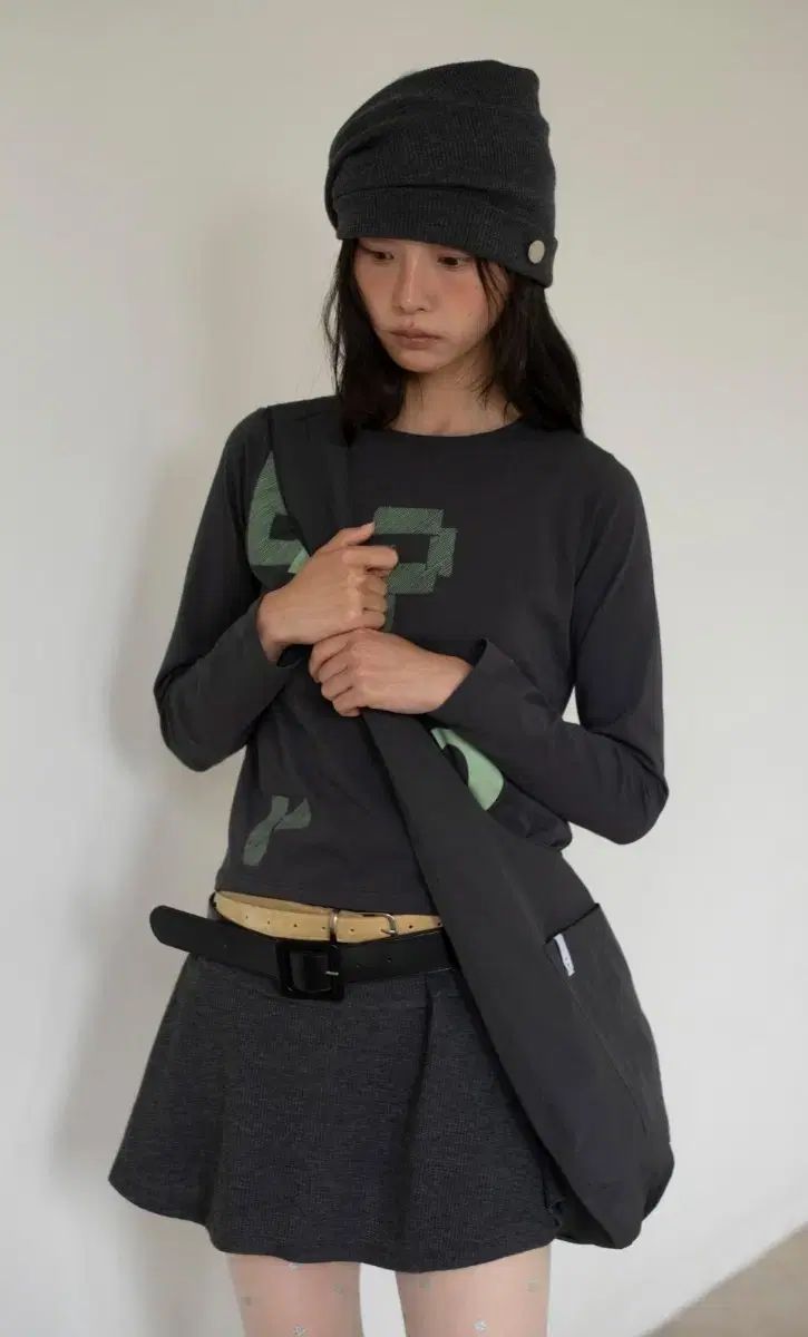 オンスカ ミニ ドレス ワンピース MINI DRESS GREY WAFFLE