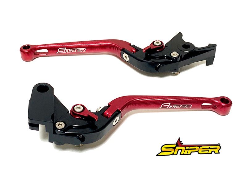 NINJA ZX-25R ZX-4R 6段階アジャスター 可倒式 クラッチレバー＆ブレーキレバーセット 赤 SNIPER スナイパー SP0101R