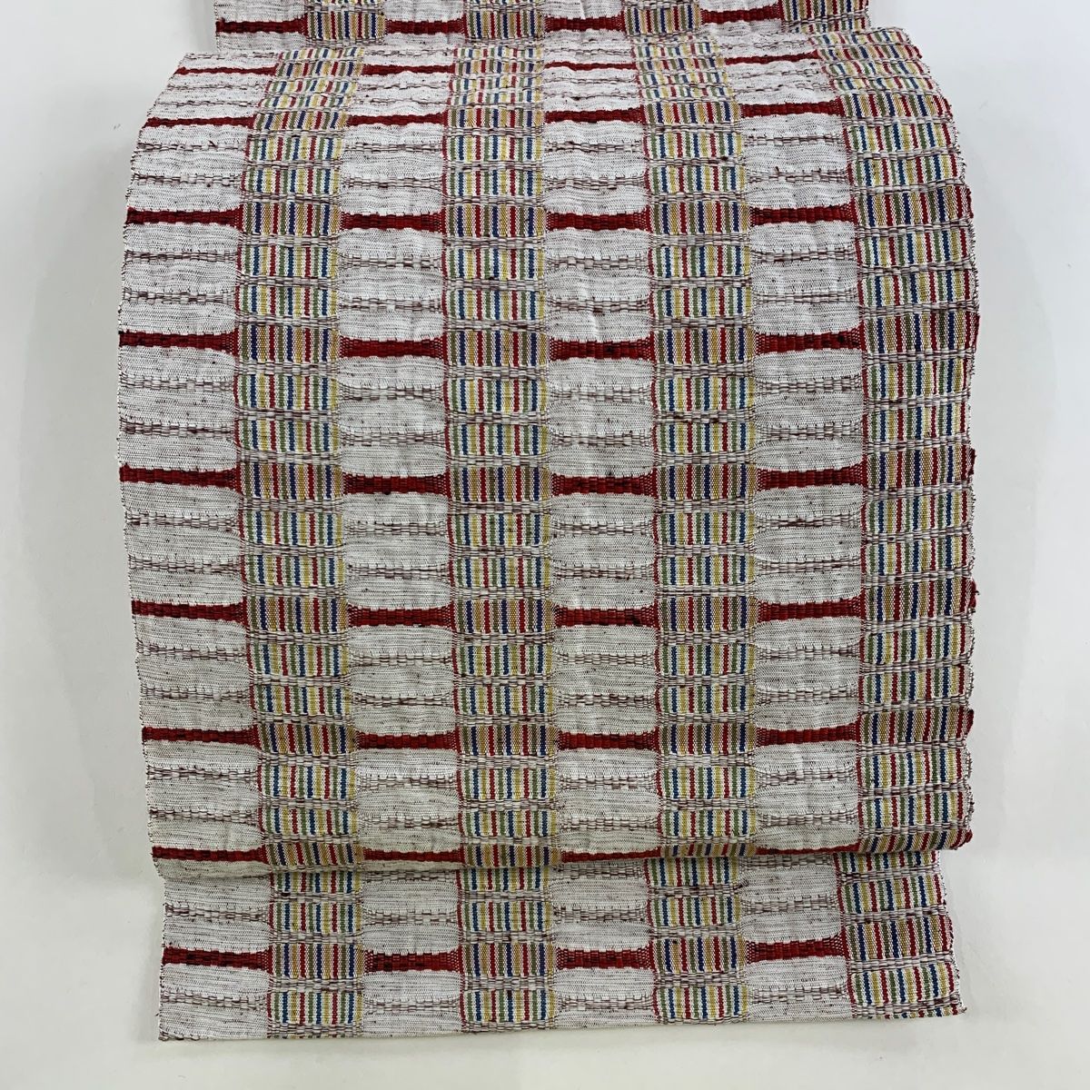 名古屋帯 美品 名品 夏帯 絽 八寸名古屋帯 松葉仕立て 有職模様 灰茶