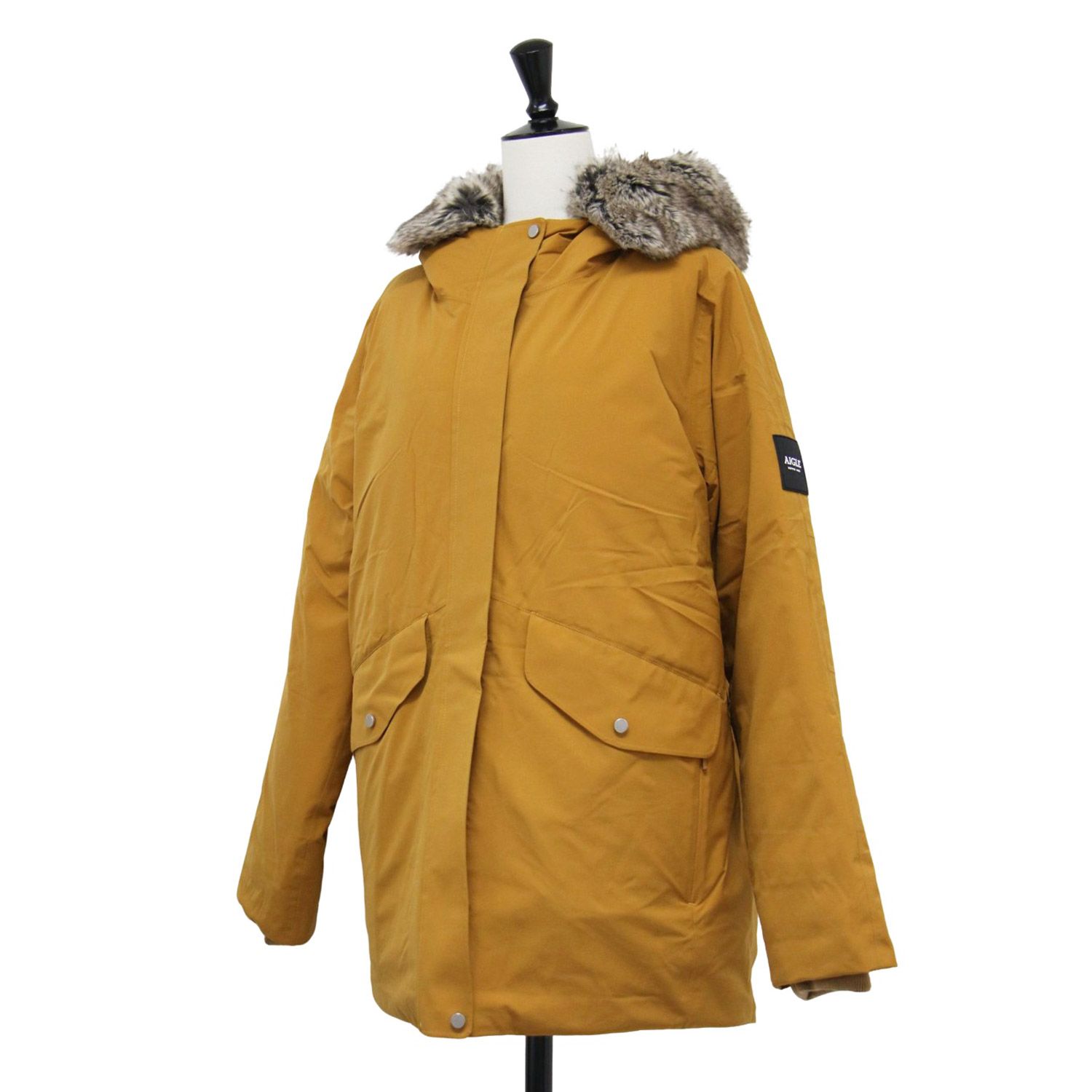 AIGLE エーグル ジャケット イエロー サイズ:40(L) | フード付き 