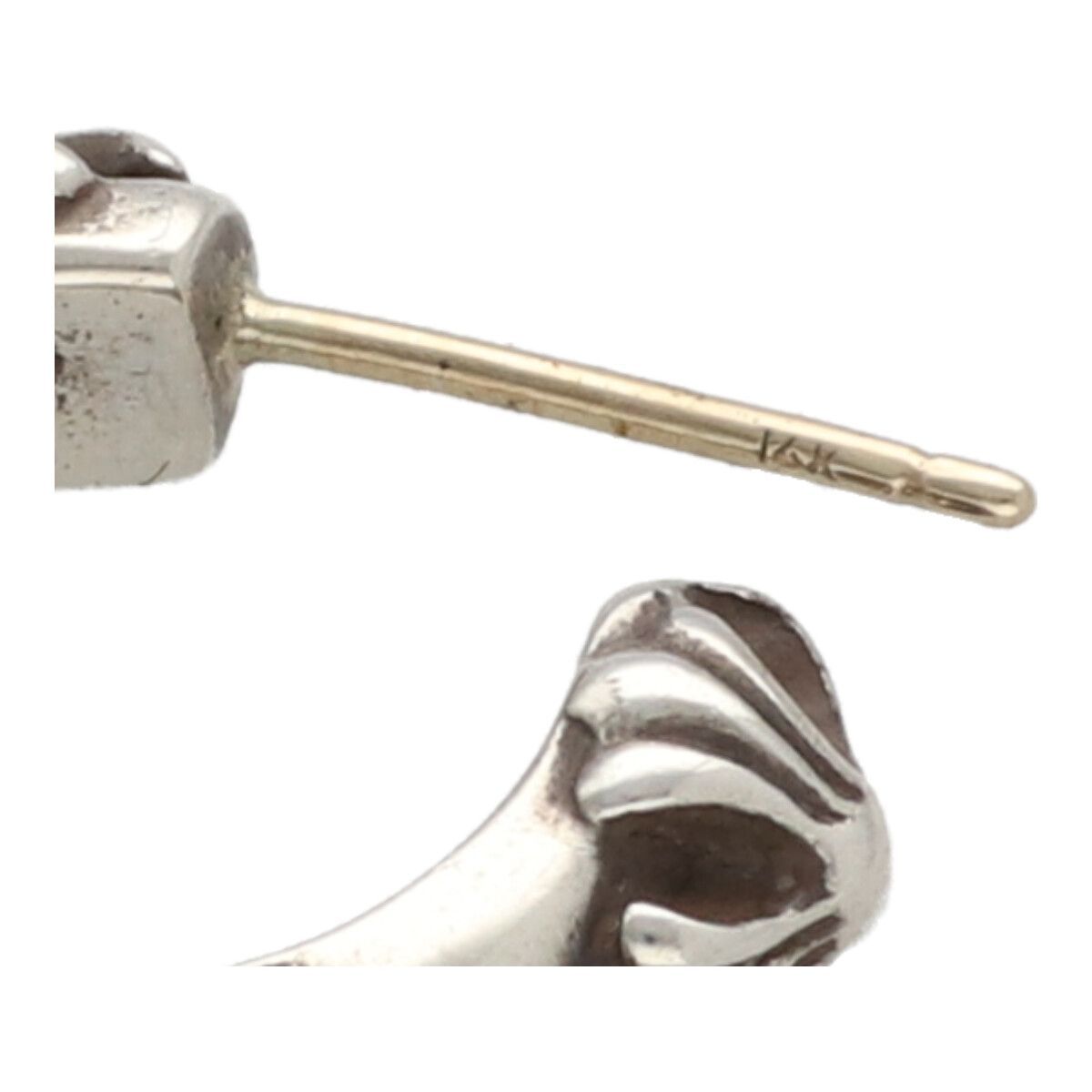 中古】 CHROME HEARTS クロムハーツ クロスバンド フープピアス SV925  