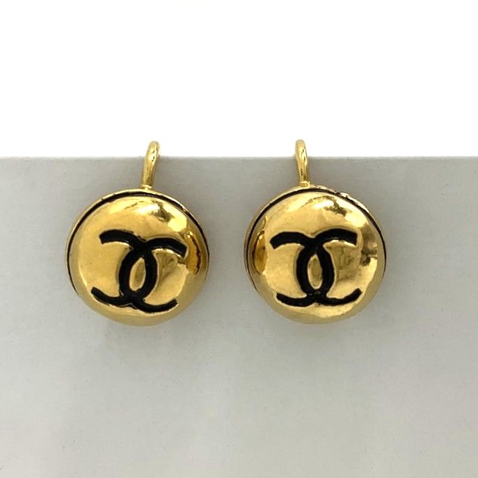 CHANEL シャネル イヤリング ココマーク アクセサリー ゴールド|ブラック かわいい 金色 サークル ラウンド ファッション レディース メンズ
