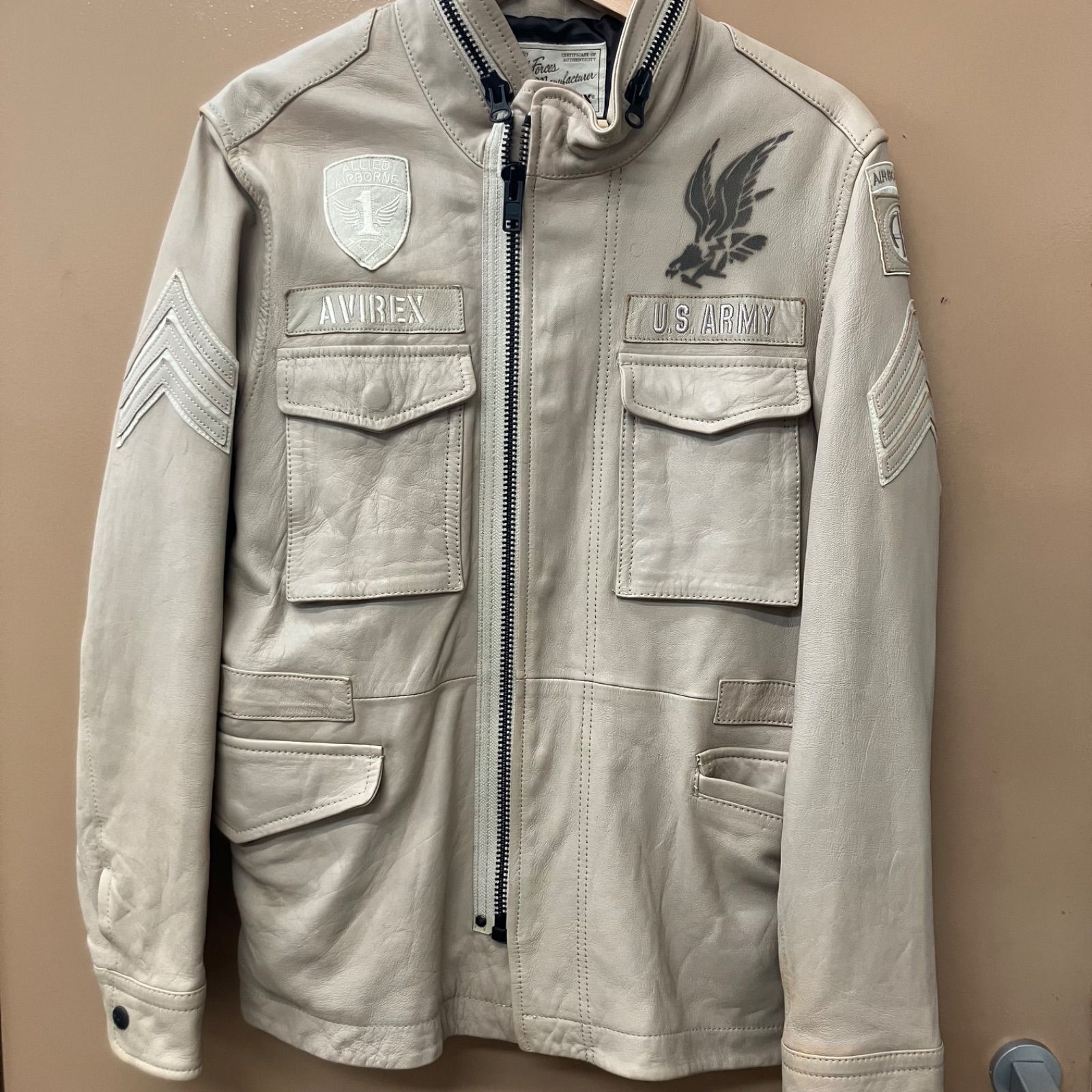 アヴィレックス XLサイズ MA-1 JACKET レザージャケット 羊革 AVIREX ‼️羊革VARSITY JACKET