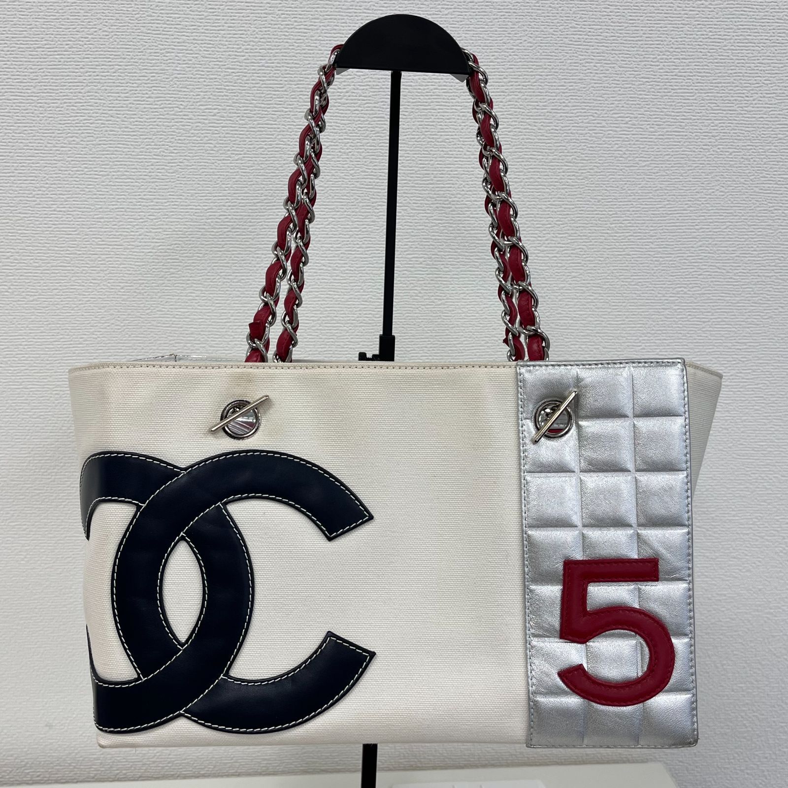 CHANEL シャネル ココマーク No.5 チェーントートバッグ キャンバス