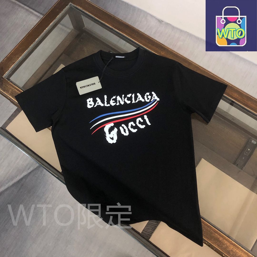 本日限定特価】GUCCI 夏季新款 カップル用 綿100% クルーネックT