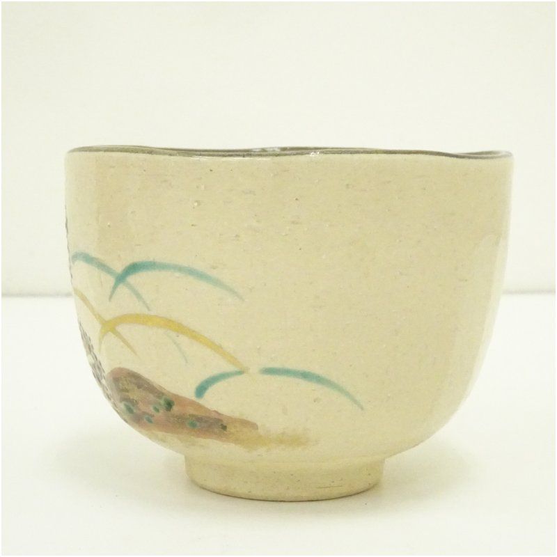 京焼 文月和香造 乾山写藤袴茶碗（箱付） 茶道 抹茶 おしゃれ