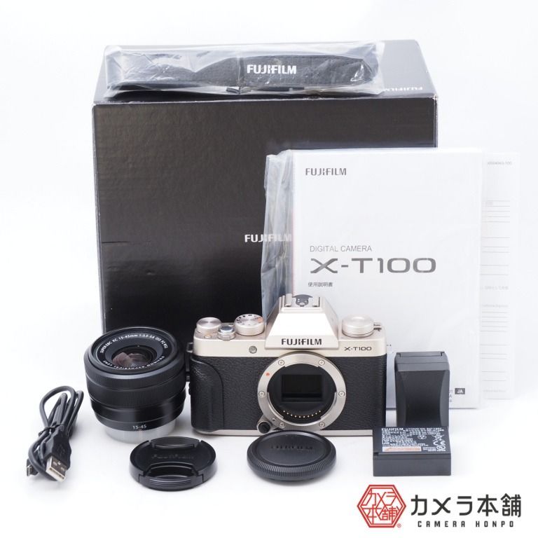 FUJIFILM X-T100 レンズキット シャンパンゴールド - メルカリ FUJIFILM X-T100 レンズキット シャンパンゴールド - メルカリ