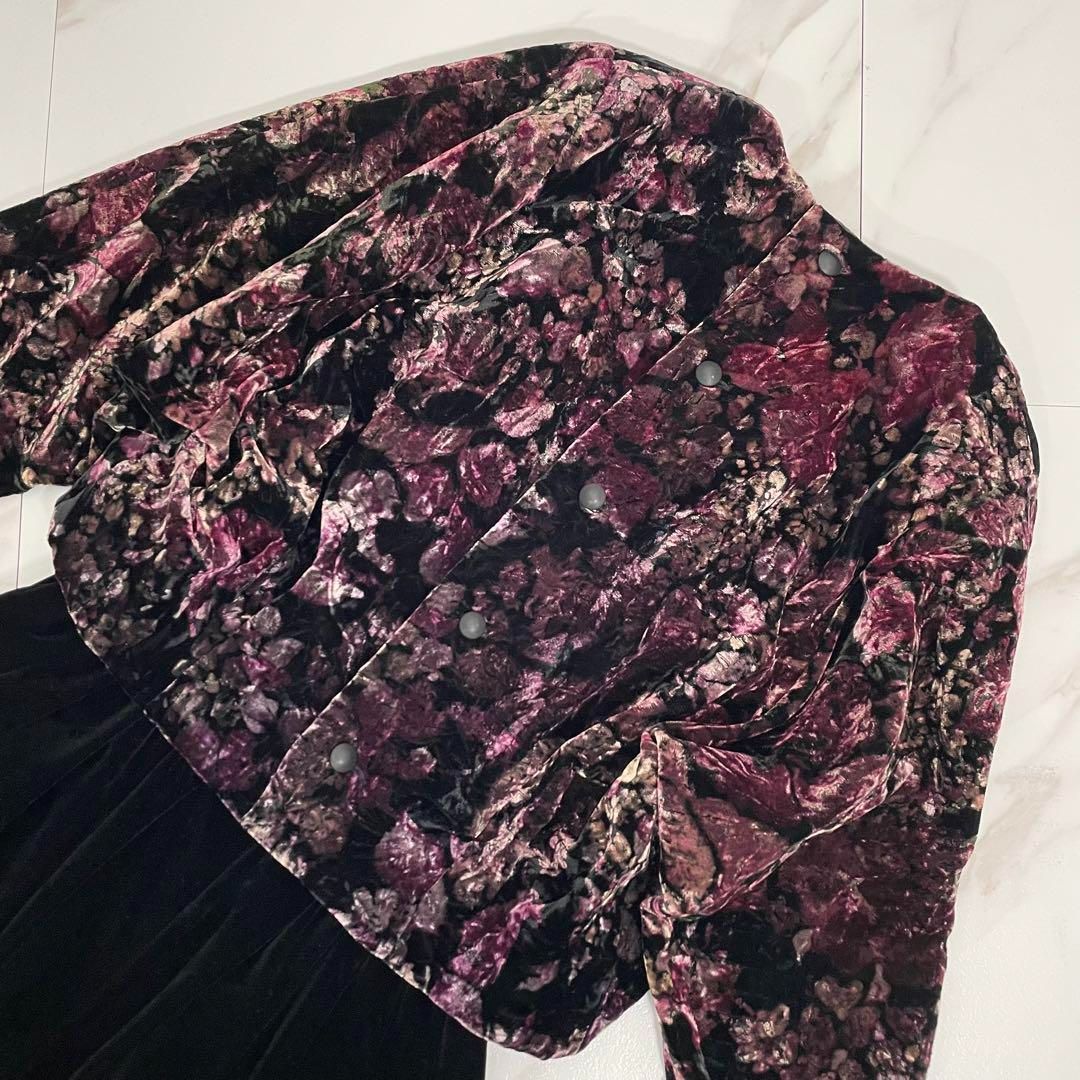 80sヴィンテージ ベロアロングワンピース