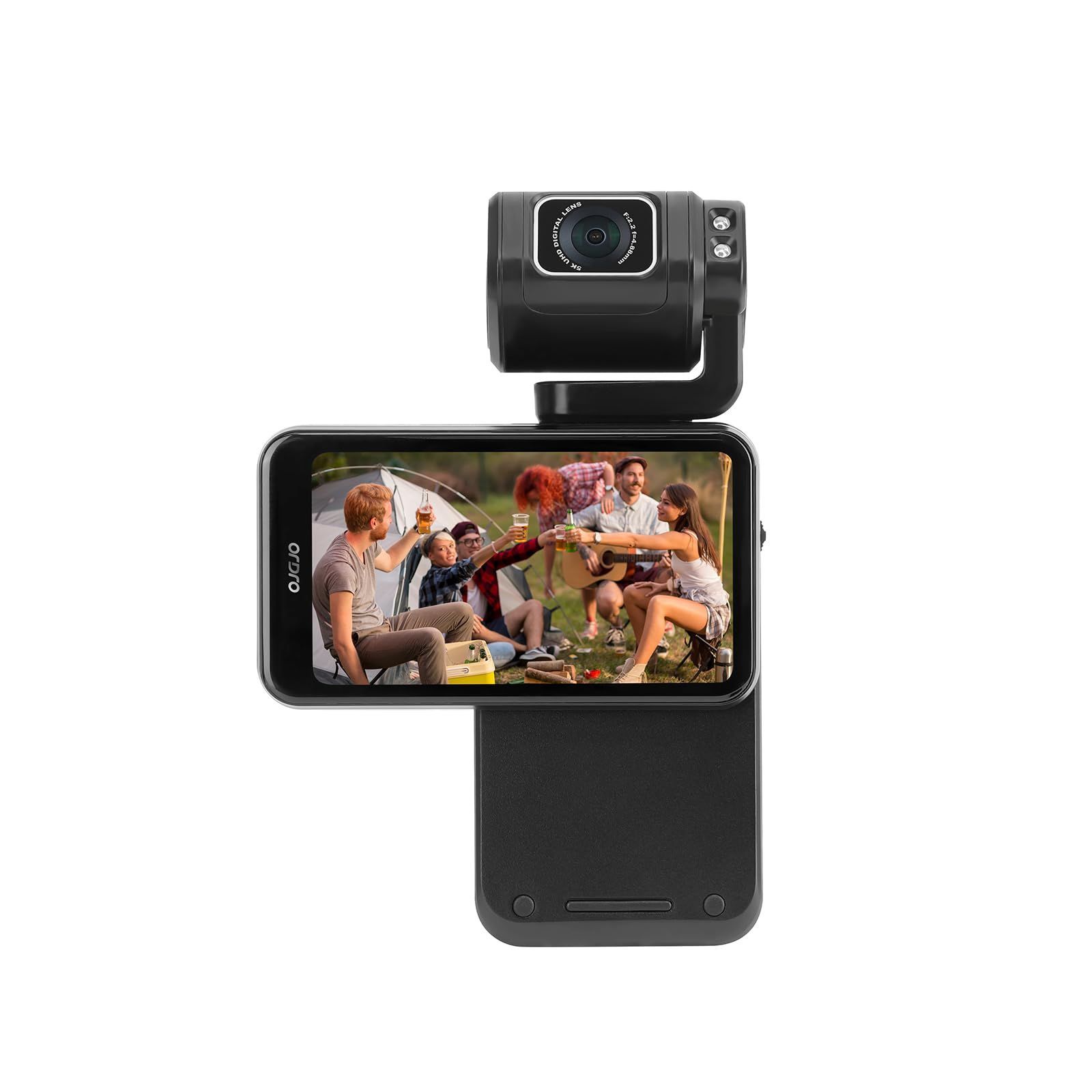 Ordro M3最新ハンディ型5Kビデオカメラ  /手ぶれ補正機能/10倍ズーム/赤外線暗視/タイムラプス撮影/8Xスローモーション/Webカメラ/WiFiアプリ接続